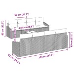 vidaXL Set de canapele pentru grădină Manual 9 pcs Gri 55 x 55 x 37 cm vidaXL Set de canapele pentru grădină Manual 9 pcs Gri 55 x 55 x 37 cm
