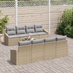 vidaXL Set de canapele pentru grădină 9 pcs Beige și gri deschis