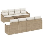 vidaXL Set de canapele pentru grădină cu pernă 9 pcs Bej și crem