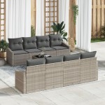 vidaXL Set de canapele pentru grădină cu pernă 9 pcs Gri deschis
