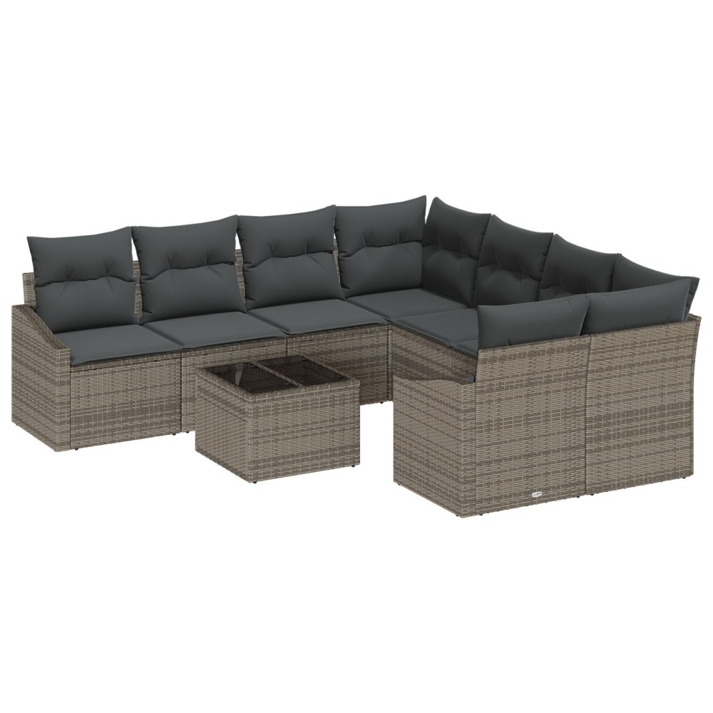 vidaXL Set de canapele pentru grădină Manual 9 pcs Gri 55 x 55 x 37 cm