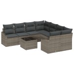 vidaXL Set de canapele pentru grădină Manual 9 pcs Gri 55 x 55 x 37 cm vidaXL Set de canapele pentru grădină Manual 9 pcs Gri 55 x 55 x 37 cm