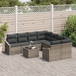vidaXL Set de canapele pentru grădină Manual 9 pcs Gri 55 x 55 x 37 cm vidaXL Set de canapele pentru grădină Manual 9 pcs Gri 55 x 55 x 37 cm