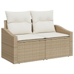 vidaXL Set de canapele pentru grădină cu pernă 9 pcs Bej și crem