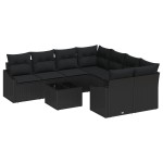vidaXL Set de canapele pentru grădină 9 pcs Negru 55 x 55 x 37 cm vidaXL Set de canapele pentru grădină 9 pcs Negru 55 x 55 x 37 cm