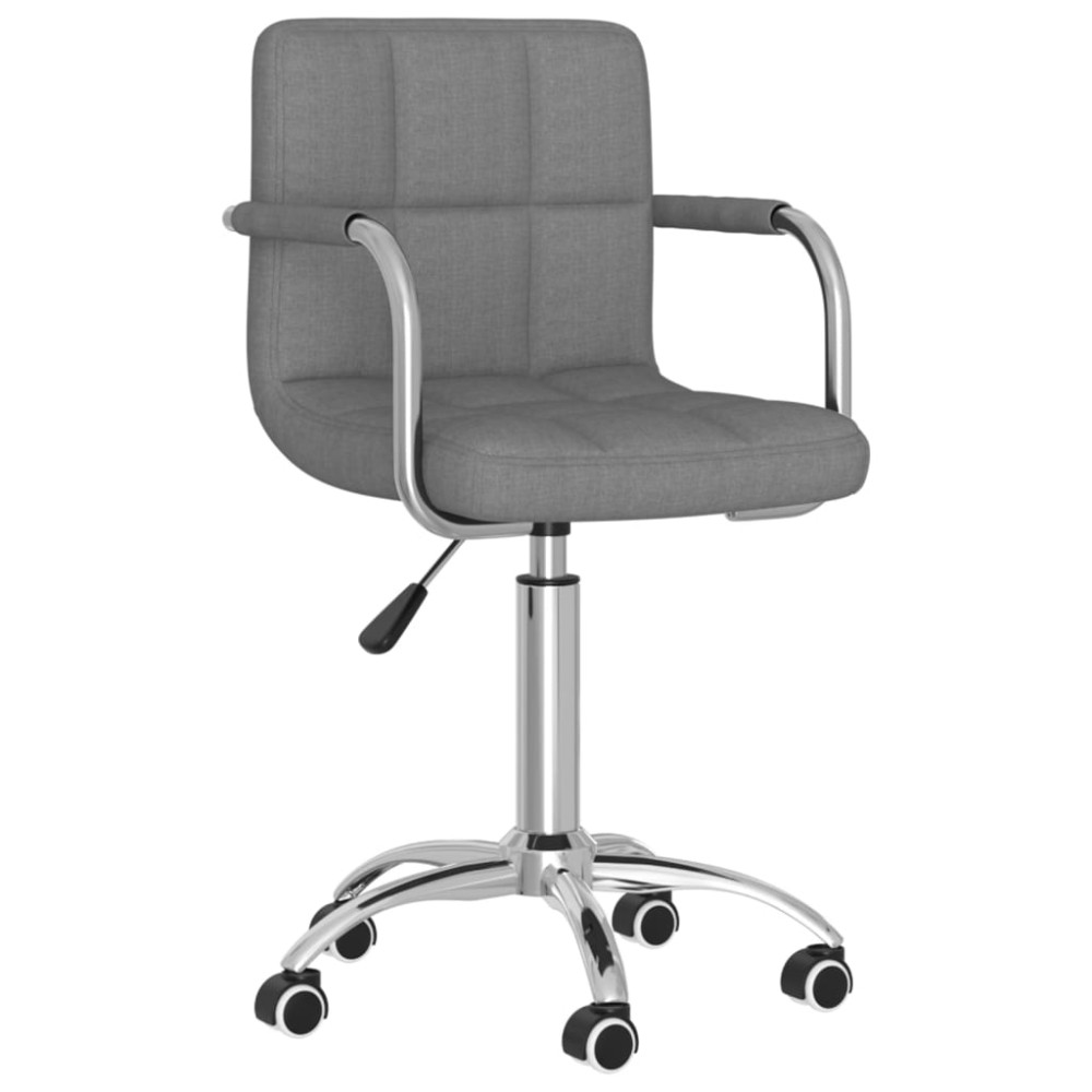 vidaXL Scaun de birou pivotant, gri deschis, material textil