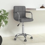 vidaXL Scaun de birou pivotant, gri deschis, material textil vidaXL Scaun de birou pivotant, gri deschis, material textil