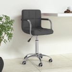vidaXL Scaun de birou pivotant, gri închis, material textil vidaXL Scaun de birou pivotant, gri închis, material textil