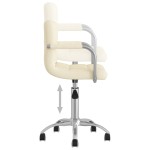vidaXL Scaun de birou pivotant, crem, material textil vidaXL Scaun de birou pivotant, crem, material textil