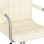 vidaXL Scaun de birou pivotant, crem, material textil vidaXL Scaun de birou pivotant, crem, material textil
