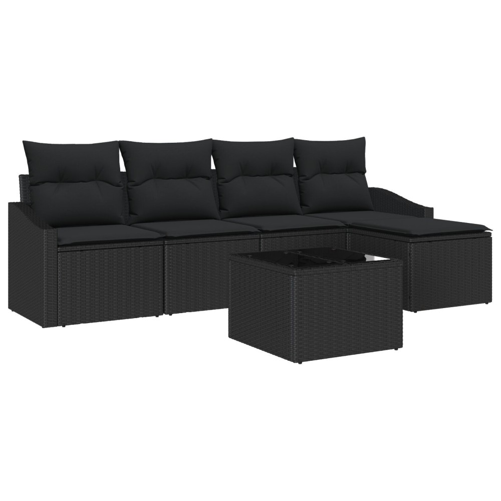 vidaXL Set Sofa de Grădină 6 Piese cu Perne Bej din Poliratan