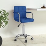 vidaXL Scaun de birou pivotant, albastru, material textil vidaXL Scaun de birou pivotant, albastru, material textil