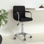 vidaXL Scaun de birou pivotant, negru, material textil vidaXL Scaun de birou pivotant, negru, material textil