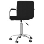 vidaXL Scaun de birou pivotant, negru, material textil vidaXL Scaun de birou pivotant, negru, material textil