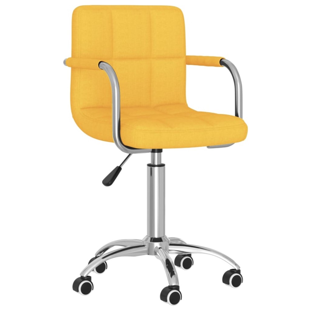 vidaXL Scaun de birou pivotant, galben muștar, material textil