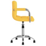 vidaXL Scaun de birou pivotant, galben muștar, material textil vidaXL Scaun de birou pivotant, galben muștar, material textil