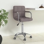 vidaXL Scaun de birou pivotant, gri taupe, material textil vidaXL Scaun de birou pivotant, gri taupe, material textil