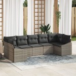 vidaXL Set de canapele pentru grădină 7 pcs Gri Rattan poli vidaXL Set de canapele pentru grădină 7 pcs Gri Rattan poli