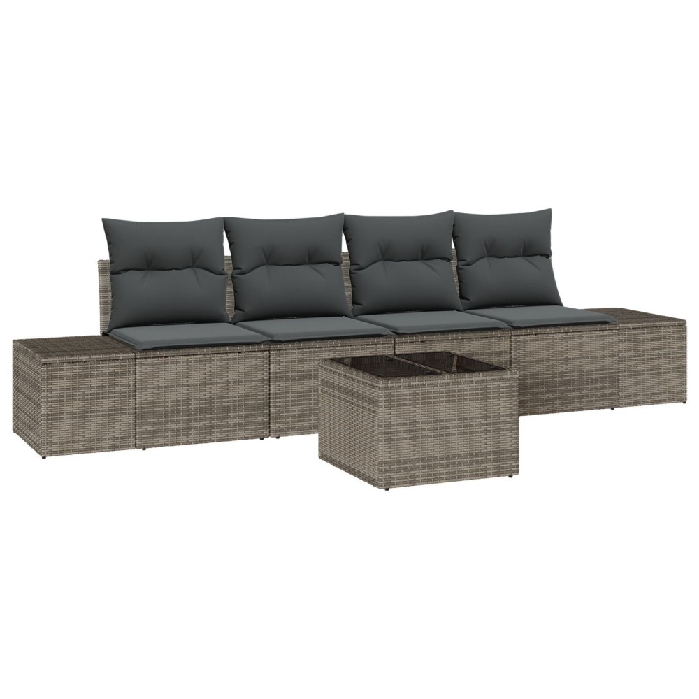 vidaXL Set de canapele pentru grădină Manual 5 pcs Gri 55 x 55 x 37 cm