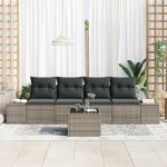 vidaXL Set de canapele pentru grădină Manual 5 pcs Gri 55 x 55 x 37 cm