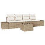 vidaXL Set de canapele pentru grădină cu pernă 5 pcs Bej și crem vidaXL Set de canapele pentru grădină cu pernă 5 pcs Bej și crem
