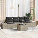 vidaXL Set de canapele pentru grădină cu pernă 5 pcs Gri deschis vidaXL Set de canapele pentru grădină cu pernă 5 pcs Gri deschis