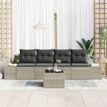vidaXL Set de canapele pentru grădină cu pernă 5 pcs Gri deschis vidaXL Set de canapele pentru grădină cu pernă 5 pcs Gri deschis