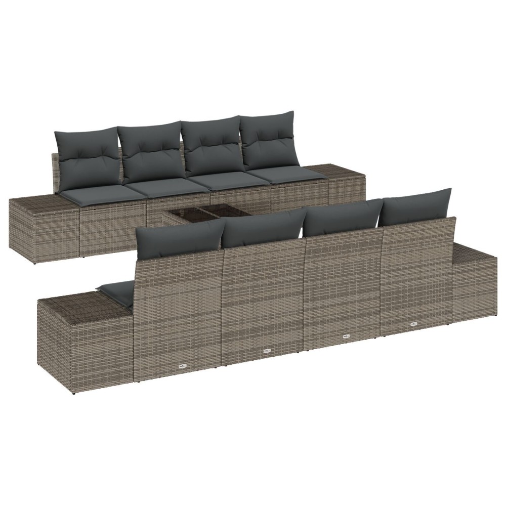 vidaXL Set de canapele pentru grădină 7 pcs Gri 55 x 55 x 37 cm