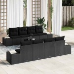 vidaXL Set de canapele pentru grădină 7 pcs Negru 294 x 62 x 69 cm vidaXL Set de canapele pentru grădină 7 pcs Negru 294 x 62 x 69 cm