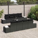 vidaXL Set de canapele pentru grădină 7 pcs Negru 294 x 62 x 69 cm vidaXL Set de canapele pentru grădină 7 pcs Negru 294 x 62 x 69 cm