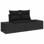 vidaXL Set de canapele pentru grădină 7 pcs Negru 294 x 62 x 69 cm vidaXL Set de canapele pentru grădină 7 pcs Negru 294 x 62 x 69 cm