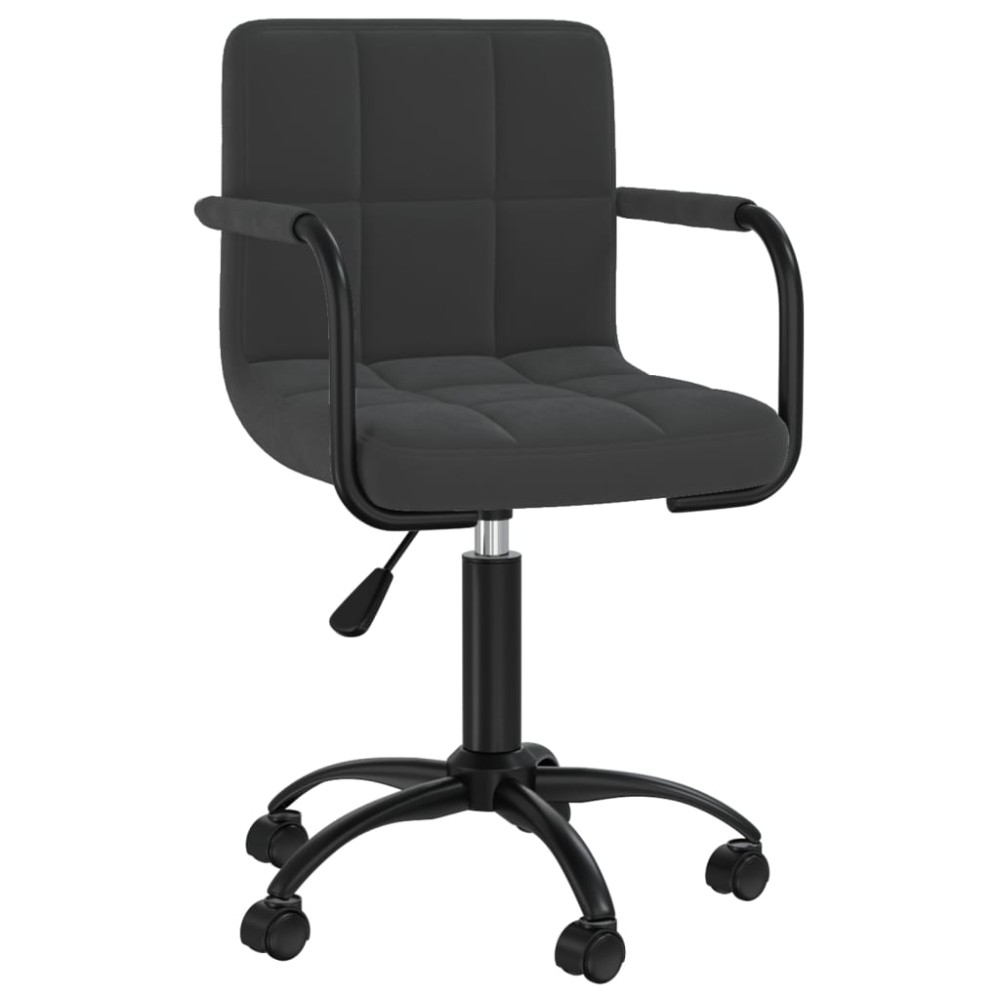 vidaXL Scaun de birou pivotant, negru, catifea
