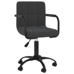 vidaXL Scaun de birou pivotant, negru, catifea vidaXL Scaun de birou pivotant, negru, catifea