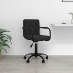 vidaXL Scaun de birou pivotant, negru, catifea vidaXL Scaun de birou pivotant, negru, catifea
