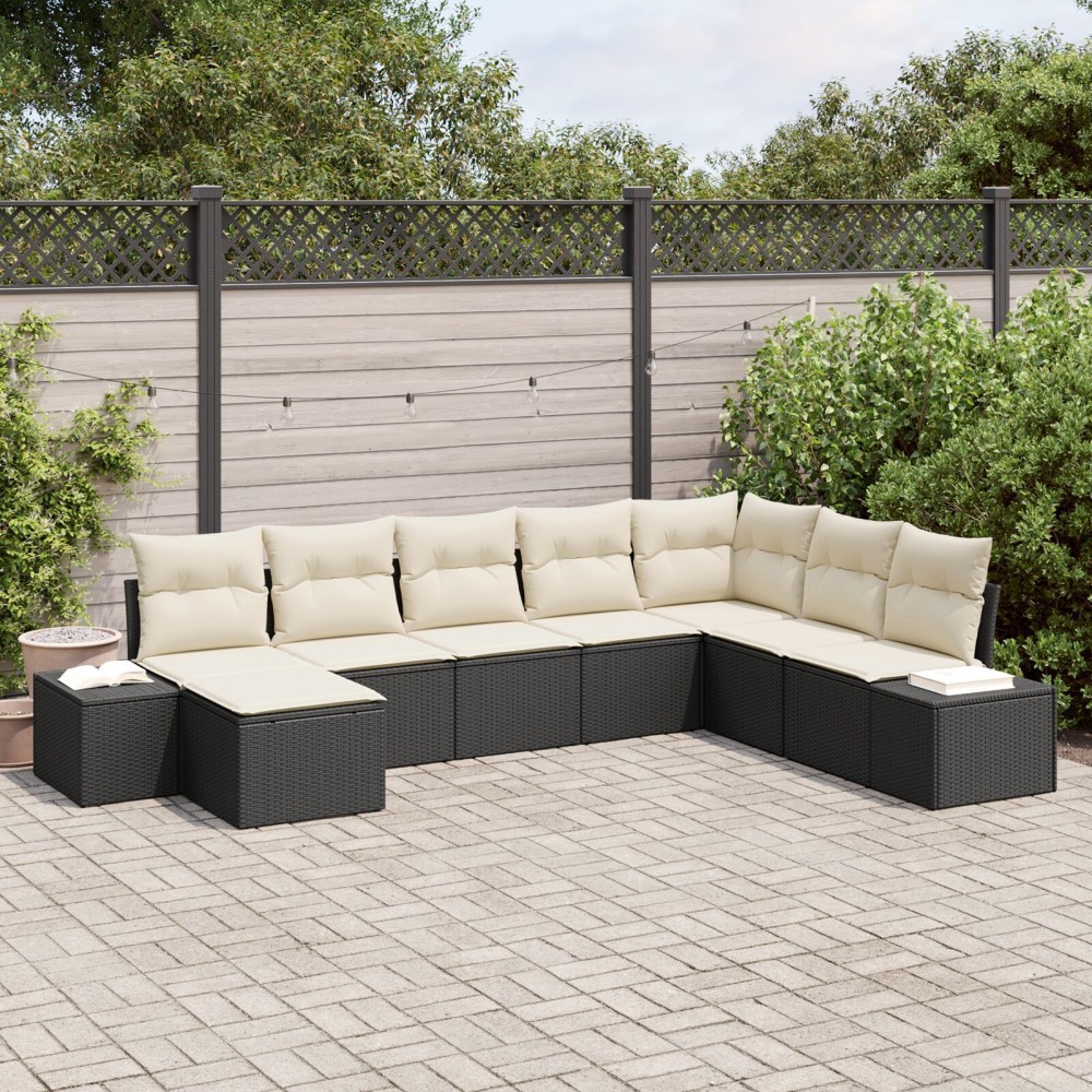 vidaXL Set de canapele pentru grădină cu pernă 8 pcs 319 x 209 x 85 cm