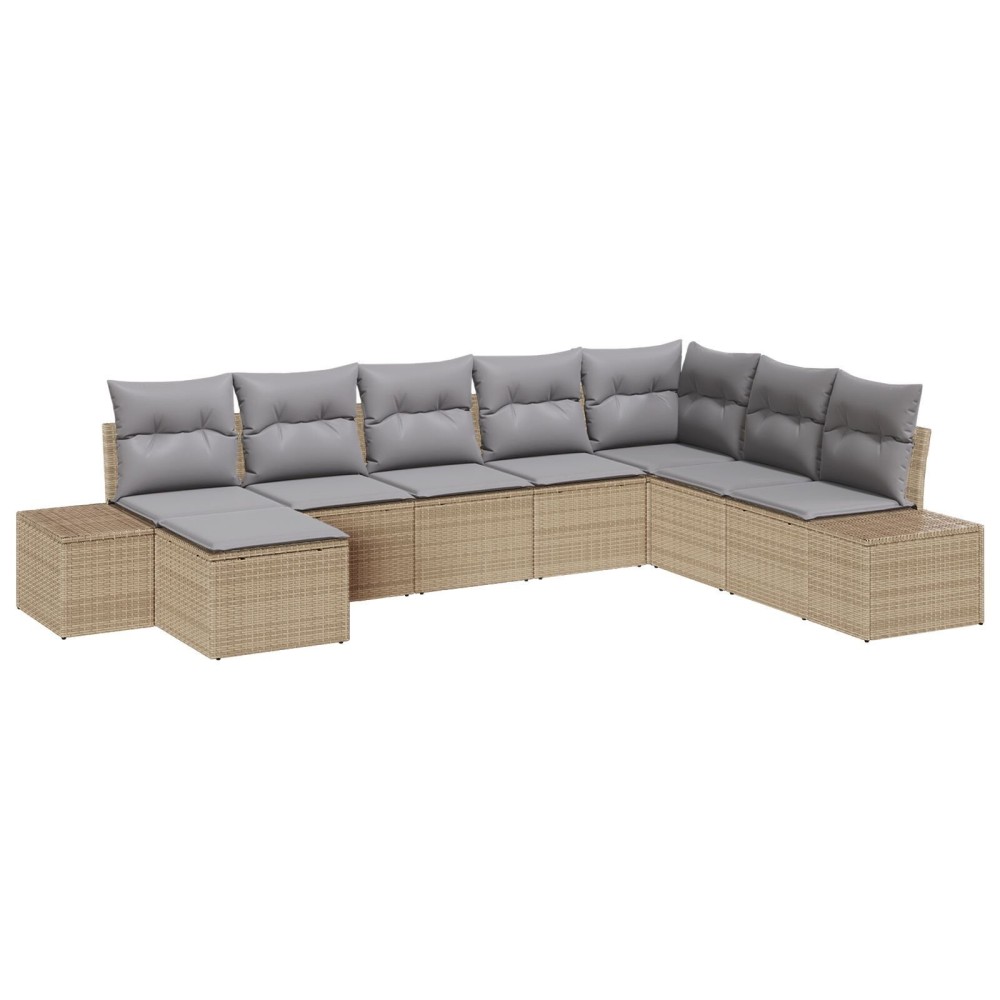 vidaXL Set de canapele pentru grădină cu pernă 8 pcs 319 x 209 x 85 cm