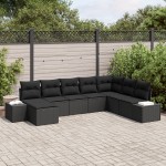 vidaXL Set de canapele pentru grădină cu pernă 8 pcs 319 x 209 x 85 cm