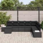 vidaXL Set de canapele pentru grădină cu pernă 8 pcs 319 x 209 x 85 cm