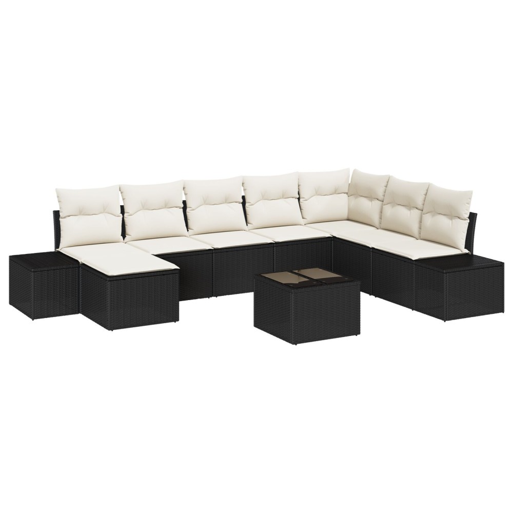 vidaXL Set de canapele pentru grădină cu pernă 9 pcs 319 x 209 x 85 cm