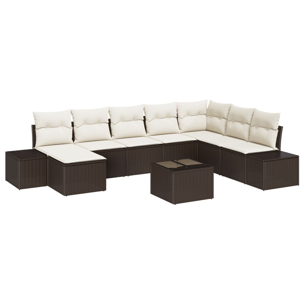 vidaXL Set de canapele pentru grădină cu pernă 9 pcs 319 x 209 x 85 cm