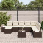 vidaXL Set de canapele pentru grădină cu pernă 9 pcs 319 x 209 x 85 cm