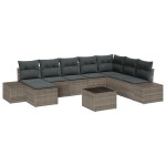 vidaXL Set de canapele pentru grădină cu pernă 9 pcs 319 x 209 x 85 cm
