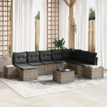 vidaXL Set de canapele pentru grădină cu pernă 9 pcs 319 x 209 x 85 cm