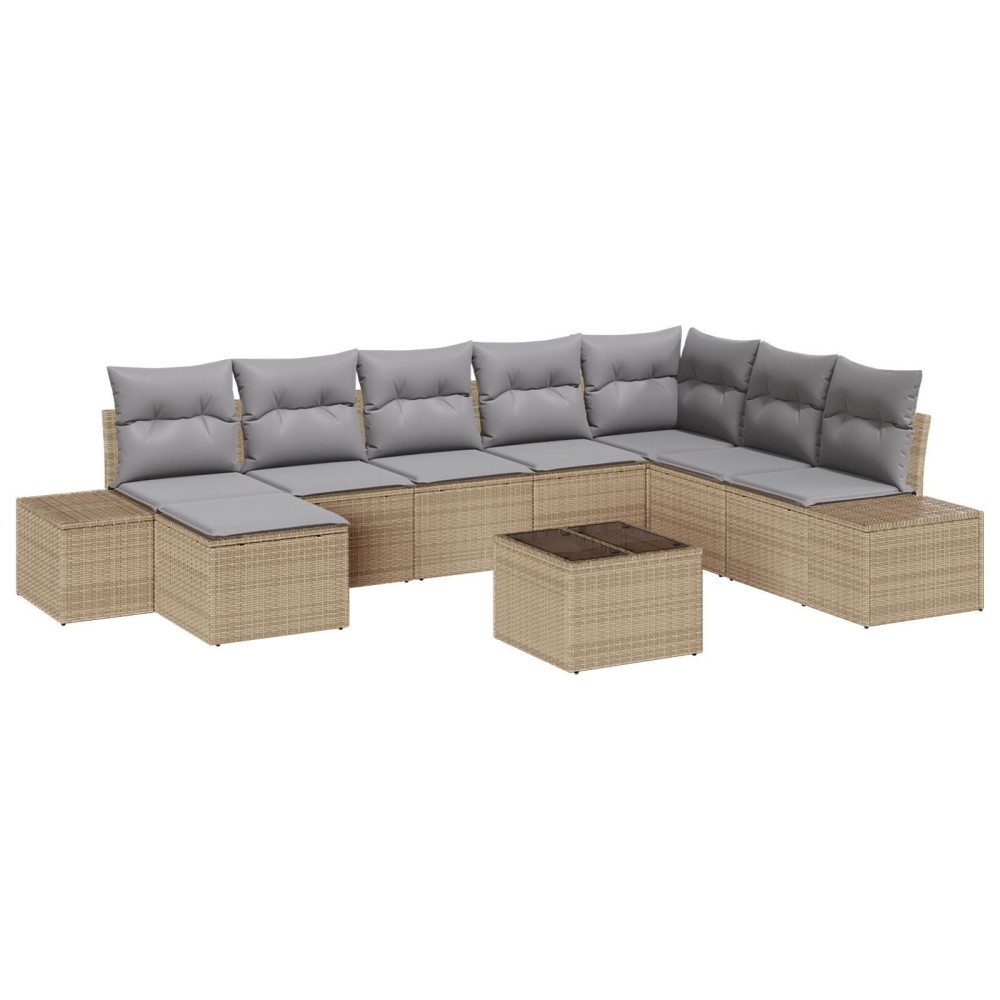 vidaXL Set de canapele pentru grădină cu pernă 9 pcs 319 x 209 x 85 cm