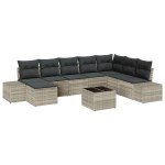 vidaXL Set de canapele pentru grădină cu pernă 9 pcs 319 x 209 x 85 cm