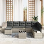 vidaXL Set de canapele pentru grădină cu pernă 9 pcs 319 x 209 x 85 cm