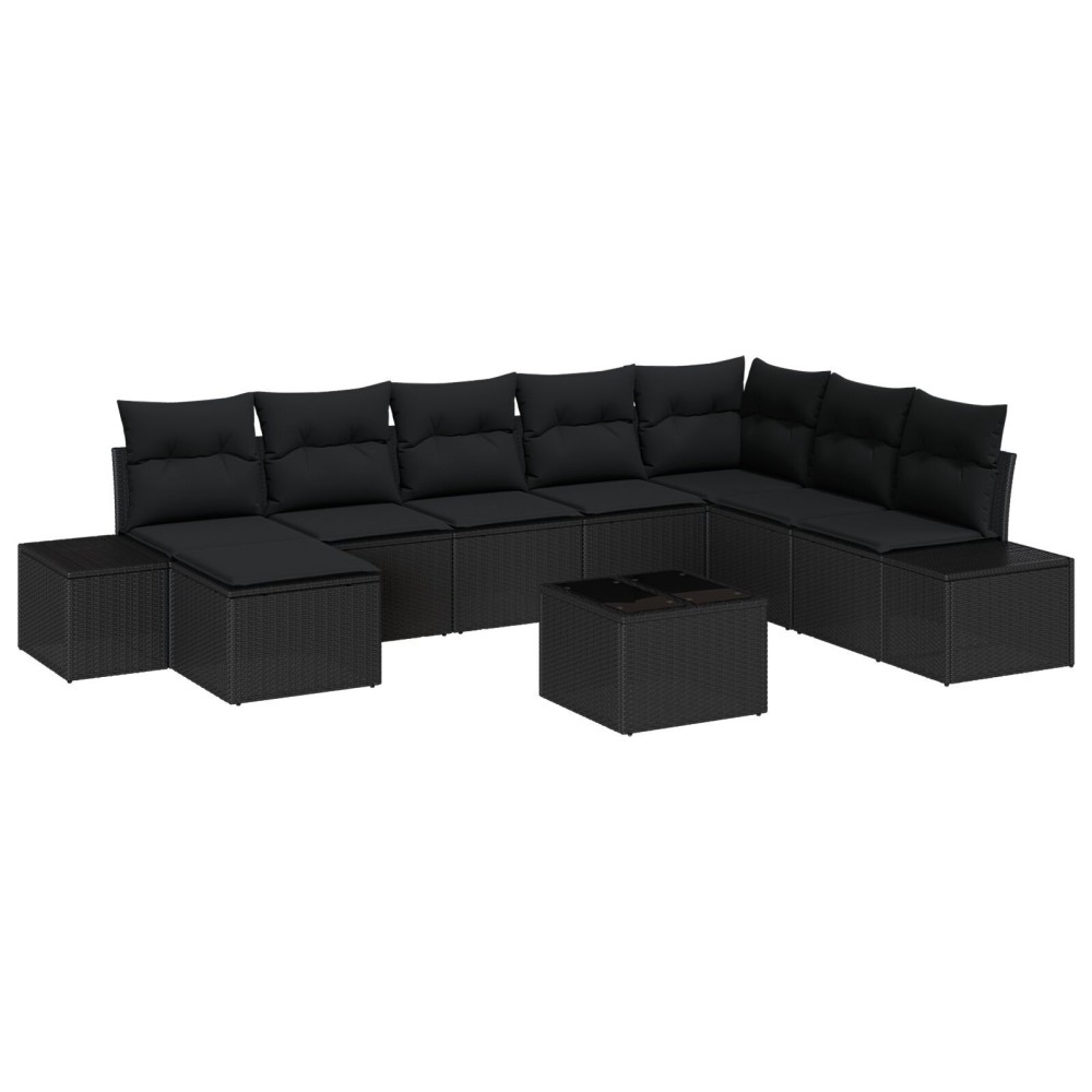 vidaXL Set de canapele pentru grădină cu pernă 9 pcs 319 x 209 x 85 cm