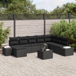 vidaXL Set de canapele pentru grădină cu pernă 9 pcs 319 x 209 x 85 cm