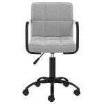 vidaXL Scaune rotative de bucătărie, 2 buc., gri deschis, catifea