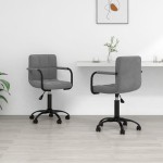 vidaXL Scaune de bucătărie pivotante, 2 buc, gri închis, catifea